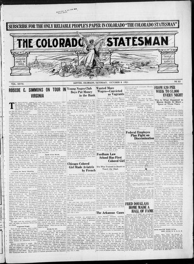 Colorado Statesman, Oct 8, 1921