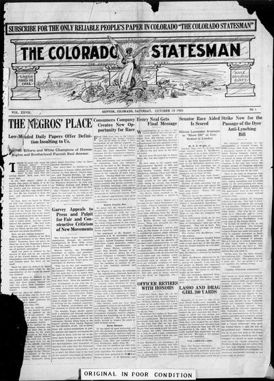 Colorado Statesman, Oct 15, 1921
