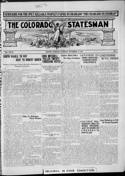 Colorado Statesman, Nov 19, 1921