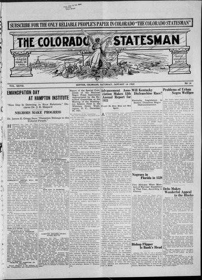 Colorado Statesman, Jan 14, 1922