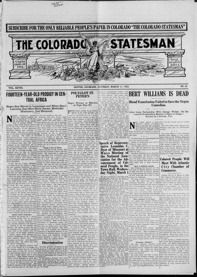 Colorado Statesman, Mar 11, 1922