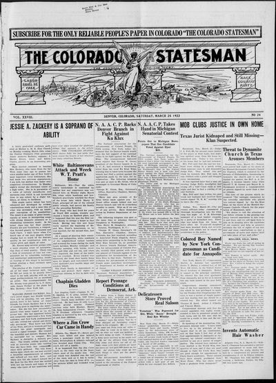 Colorado Statesman, Mar 25, 1922