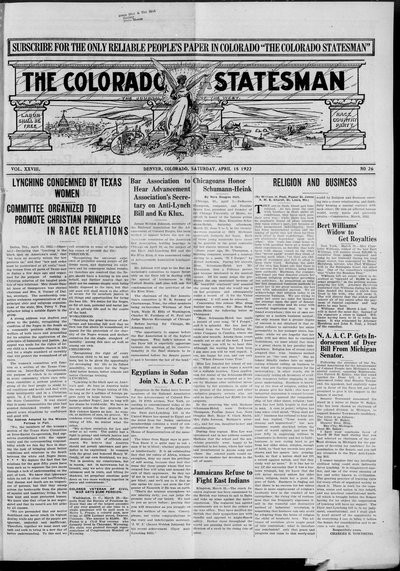 Colorado Statesman, Apr 15, 1922
