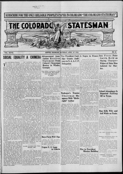 Colorado Statesman, Apr 29, 1922