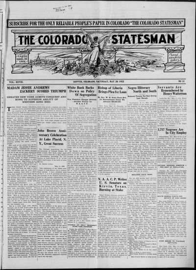 Colorado Statesman, May 20, 1922