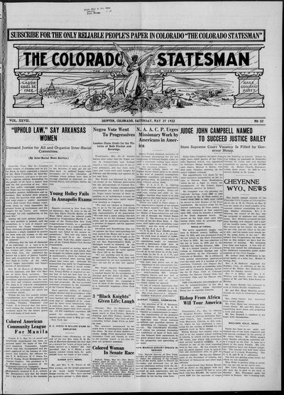 Colorado Statesman, May 27, 1922