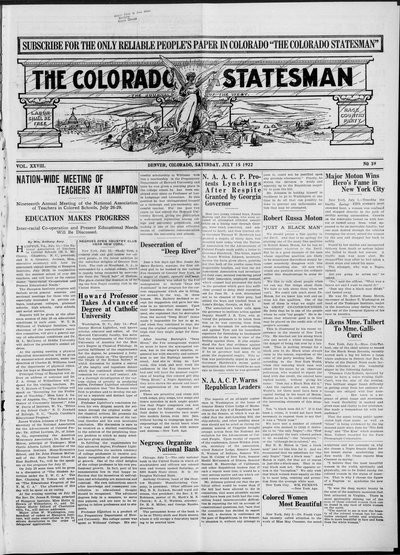 Colorado Statesman, Jul 15, 1922