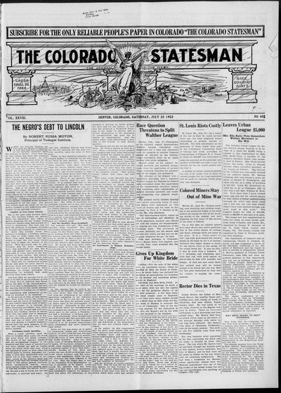 Colorado Statesman, Jul 22, 1922