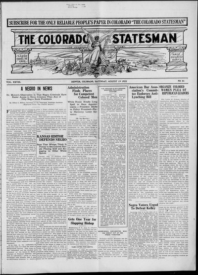 Colorado Statesman, Aug 19, 1922