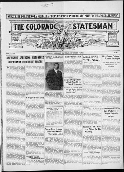 Colorado Statesman, Sep 9, 1922