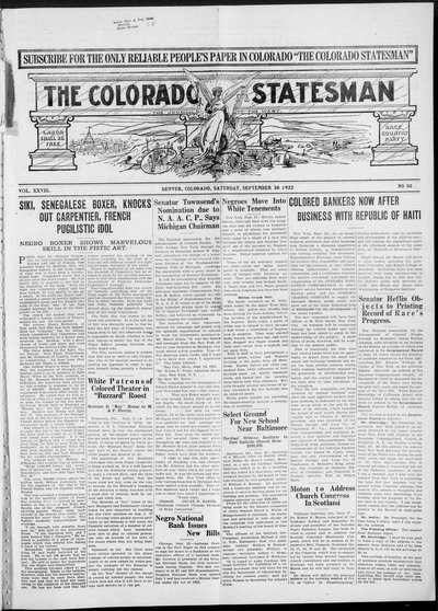 Colorado Statesman, Sep 30, 1922