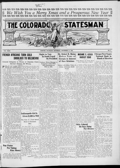 Colorado Statesman, Dec 16, 1922