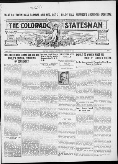 Colorado Statesman, Oct 27, 1923