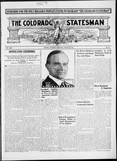 Colorado Statesman, Aug 16, 1924