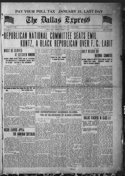 Dallas Express, Jan 18, 1919