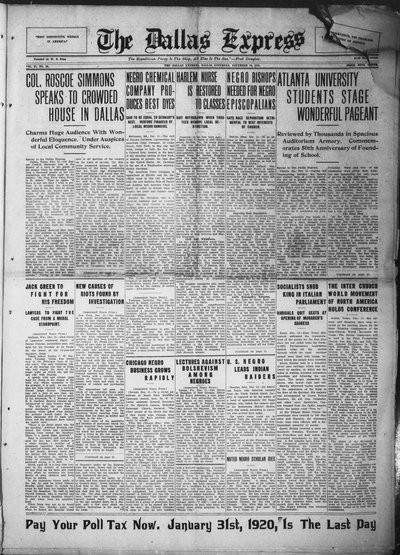 Dallas Express, Dec 13, 1919