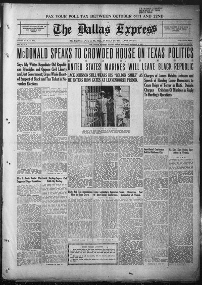 Dallas Express, Oct 9, 1920
