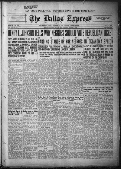 Dallas Express, Oct 16, 1920