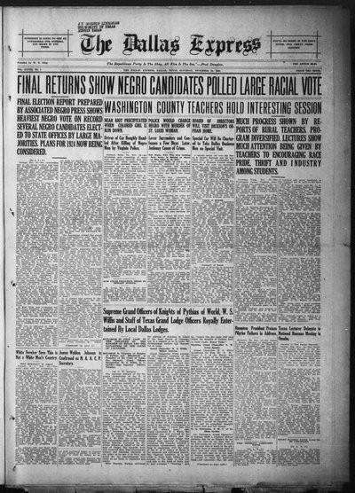 Dallas Express, Nov 20, 1920