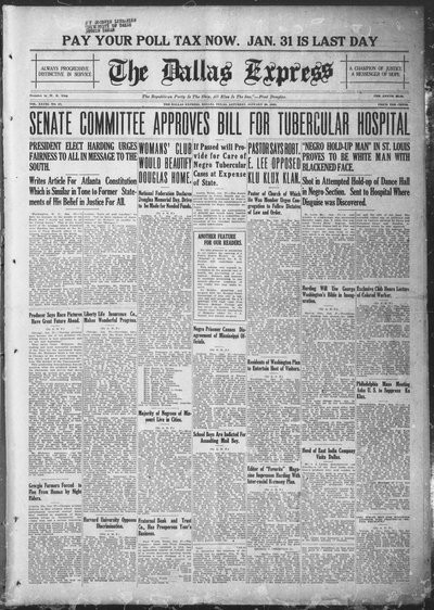 Dallas Express, Jan 29, 1921