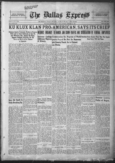 Dallas Express, Feb 12, 1921