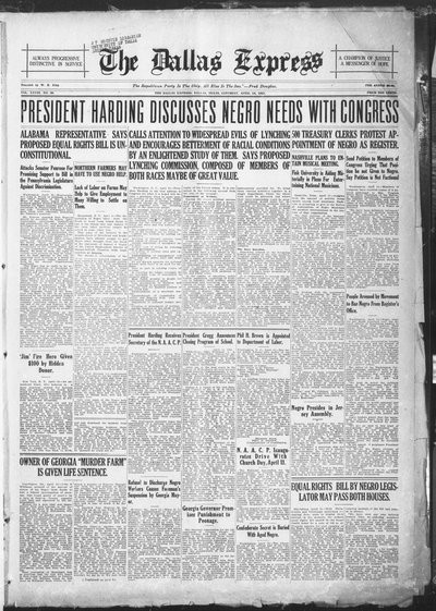 Dallas Express, Apr 16, 1921