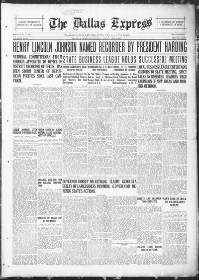 Dallas Express, Jul 9, 1921