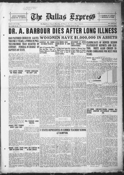 Dallas Express, Aug 20, 1921