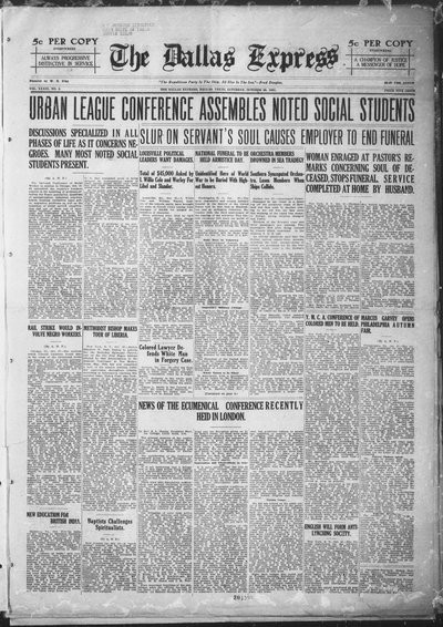 Dallas Express, Oct 29, 1921