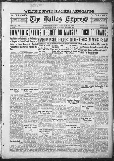 Dallas Express, Nov 26, 1921