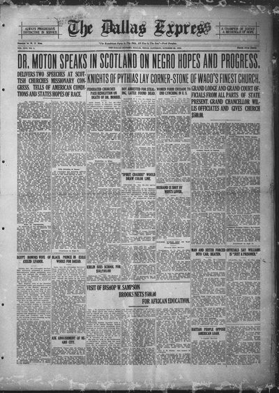 Dallas Express, Oct 28, 1922