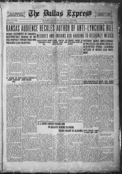 Dallas Express, Nov 18, 1922