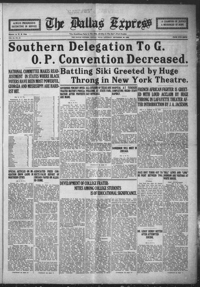 Dallas Express, Sep 29, 1923