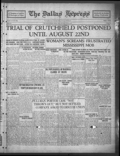 Dallas Express, Jul 30, 1927