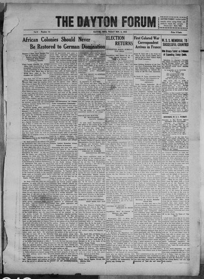 Dayton Forum, Nov 8, 1918