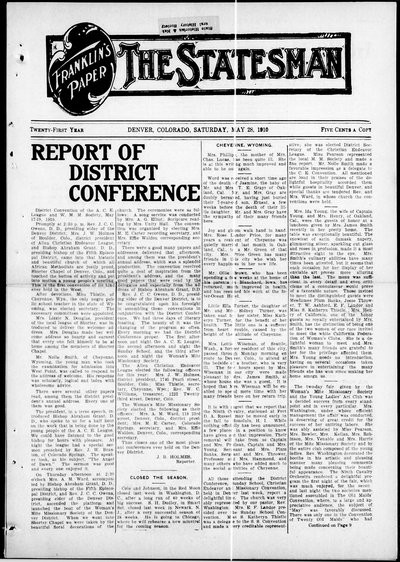 Denver Star, May 28, 1910
