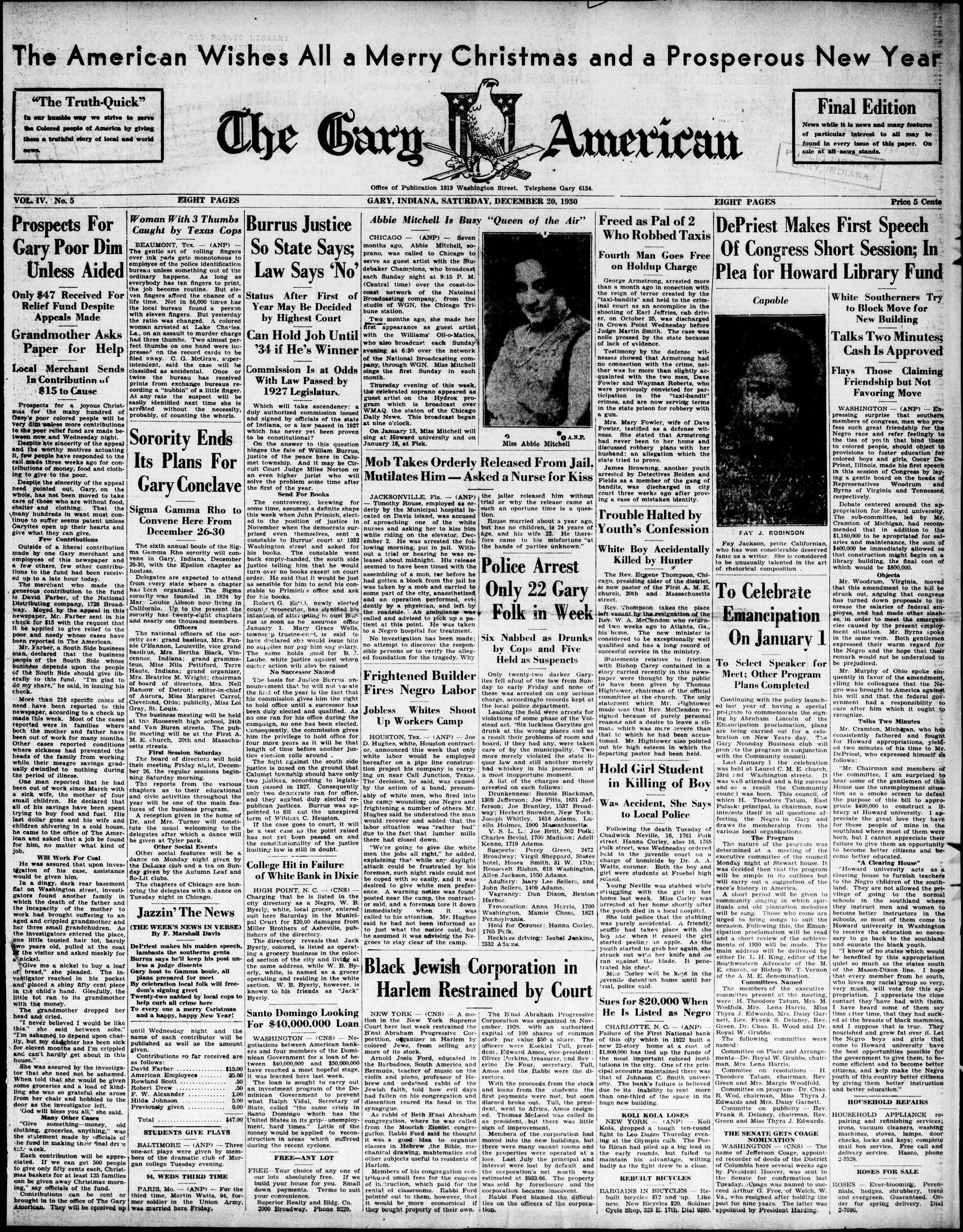 Gary American, Dec 20, 1930
