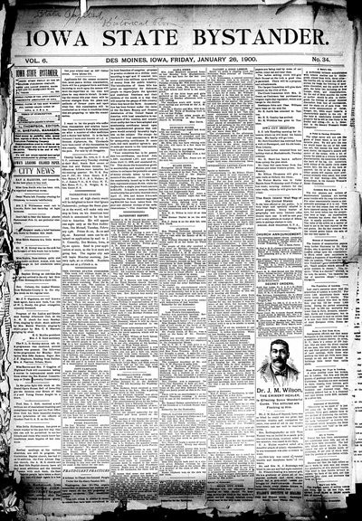 Iowa State Bystander, Jan 26, 1900