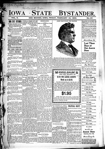Iowa State Bystander, Feb 16, 1900
