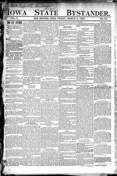 Iowa State Bystander, Mar 9, 1900