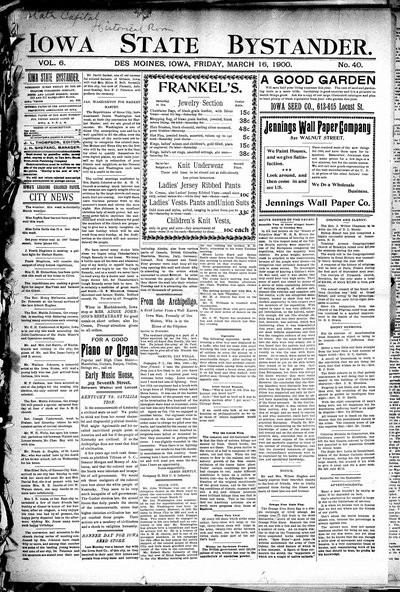 Iowa State Bystander, Mar 16, 1900