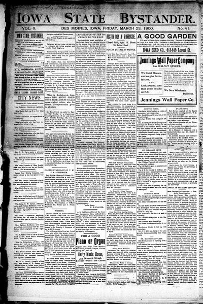 Iowa State Bystander, Mar 23, 1900