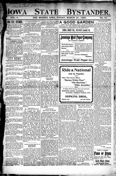 Iowa State Bystander, Mar 30, 1900