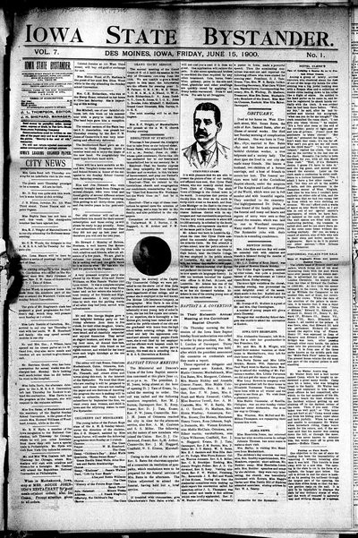 Iowa State Bystander, Jun 15, 1900