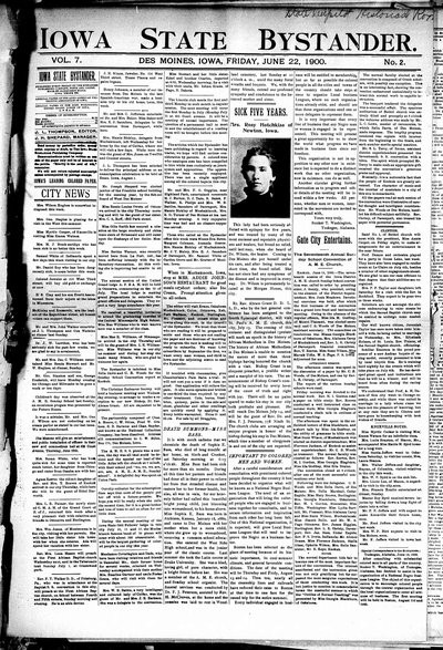Iowa State Bystander, Jun 22, 1900