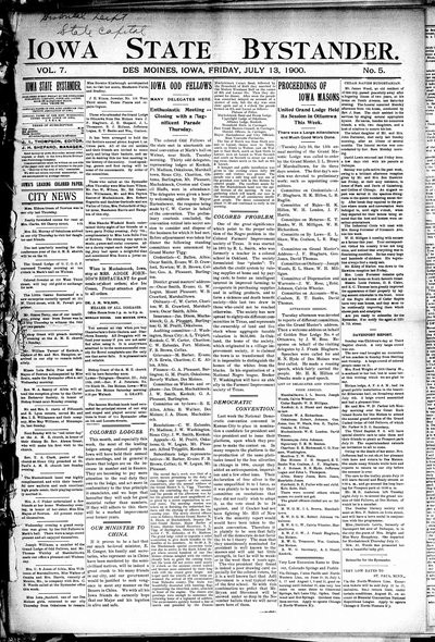 Iowa State Bystander, Jul 13, 1900