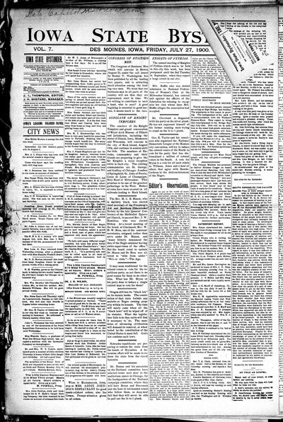 Iowa State Bystander, Jul 27, 1900