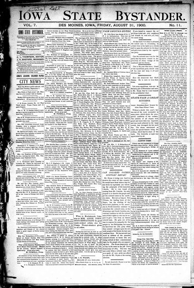 Iowa State Bystander, Aug 31, 1900