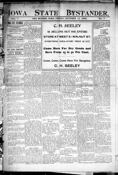 Iowa State Bystander, Oct 12, 1900