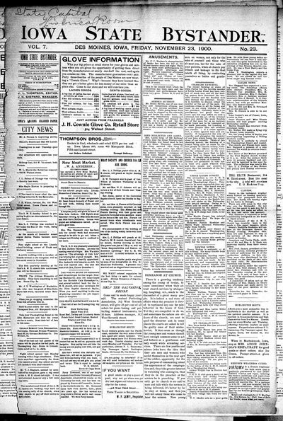 Iowa State Bystander, Nov 23, 1900